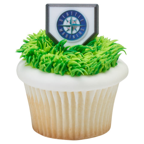 MLB® Home Plate Team Logo Cupcake Rings - Seattle Mariners (12 pieces)
