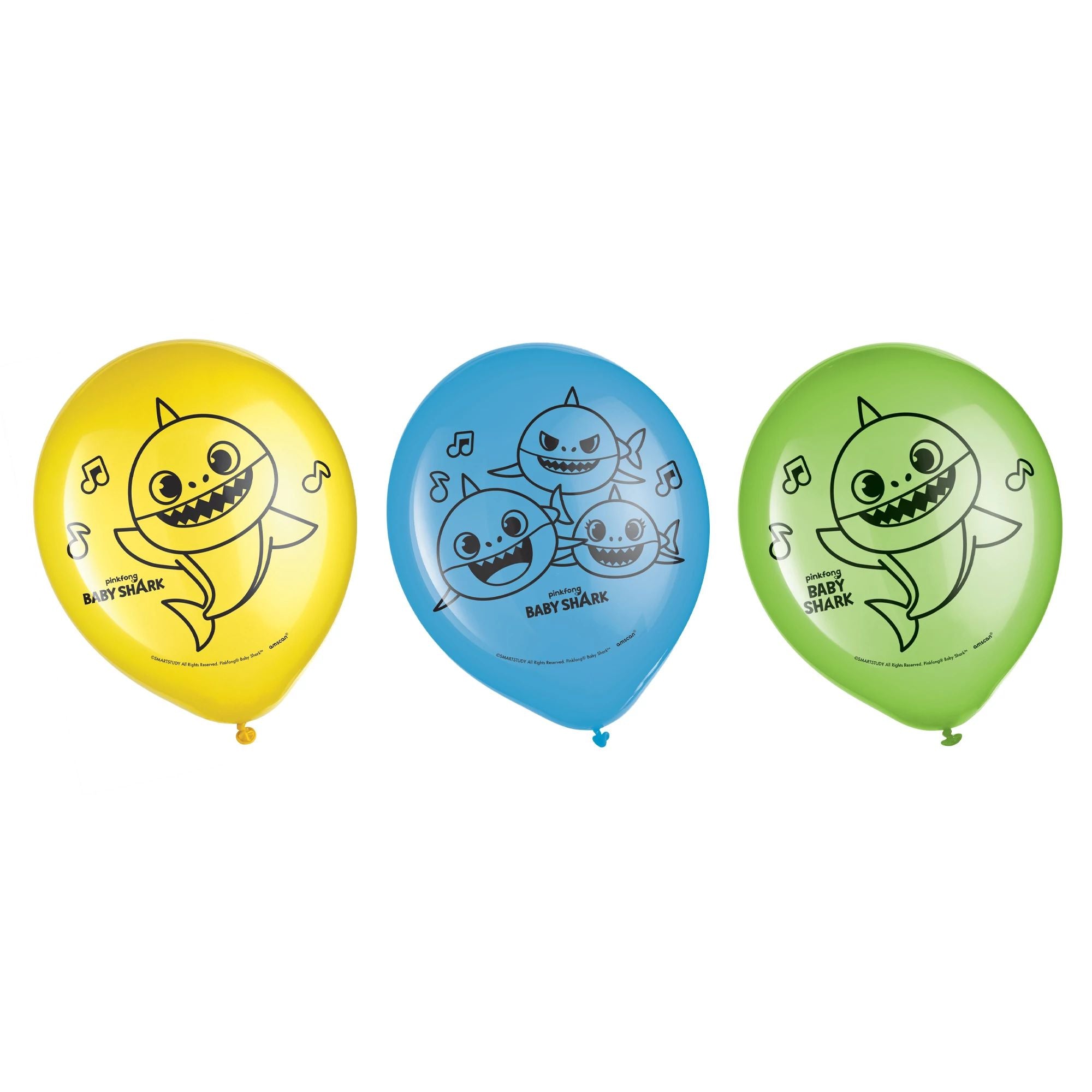 Baby Shark Latex Balloons, 6ct