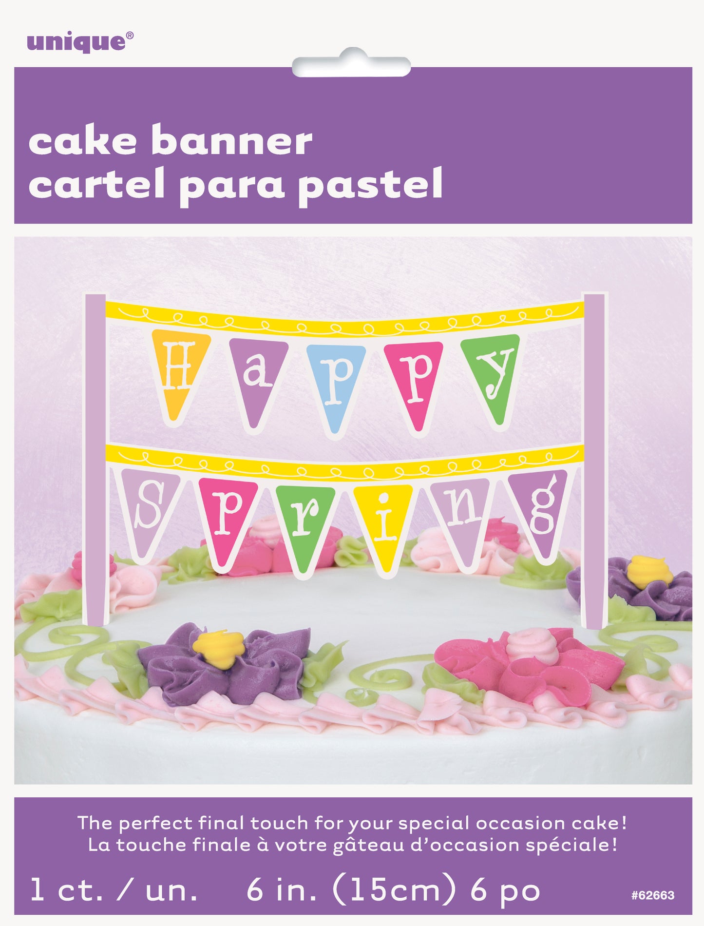 Banderines para tarta Happy Spring, 1 unidad