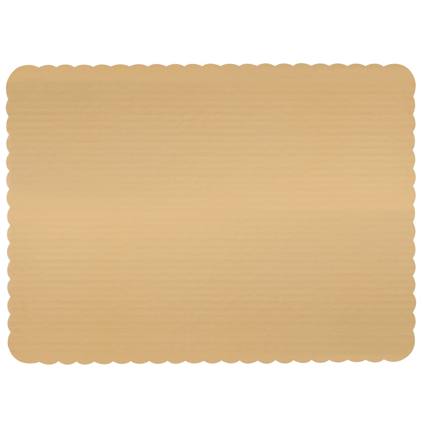 Almohadilla para pastel de 1/2 hoja corrugada rectangular laminada en oro de 18 3/4 "x 13 3/4"