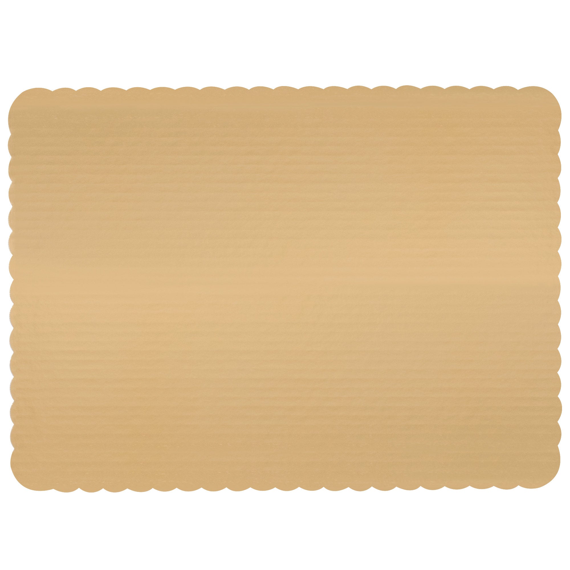18 3/4" x 13 3/4" Gold Laminated Rectangular Corrugated 1/2 Sheet Cake Pad
