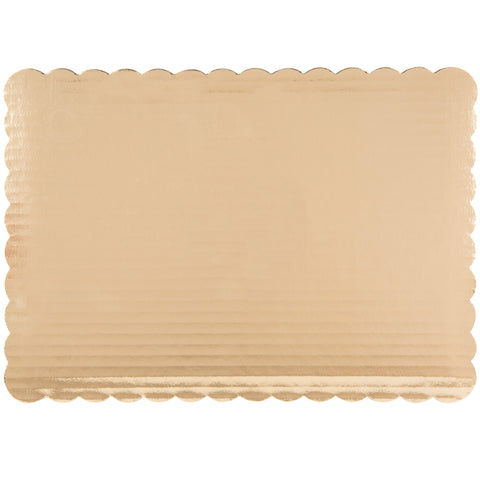 14" x 10" Gold Laminated Rectangular Quarter Sheet Cake Pad