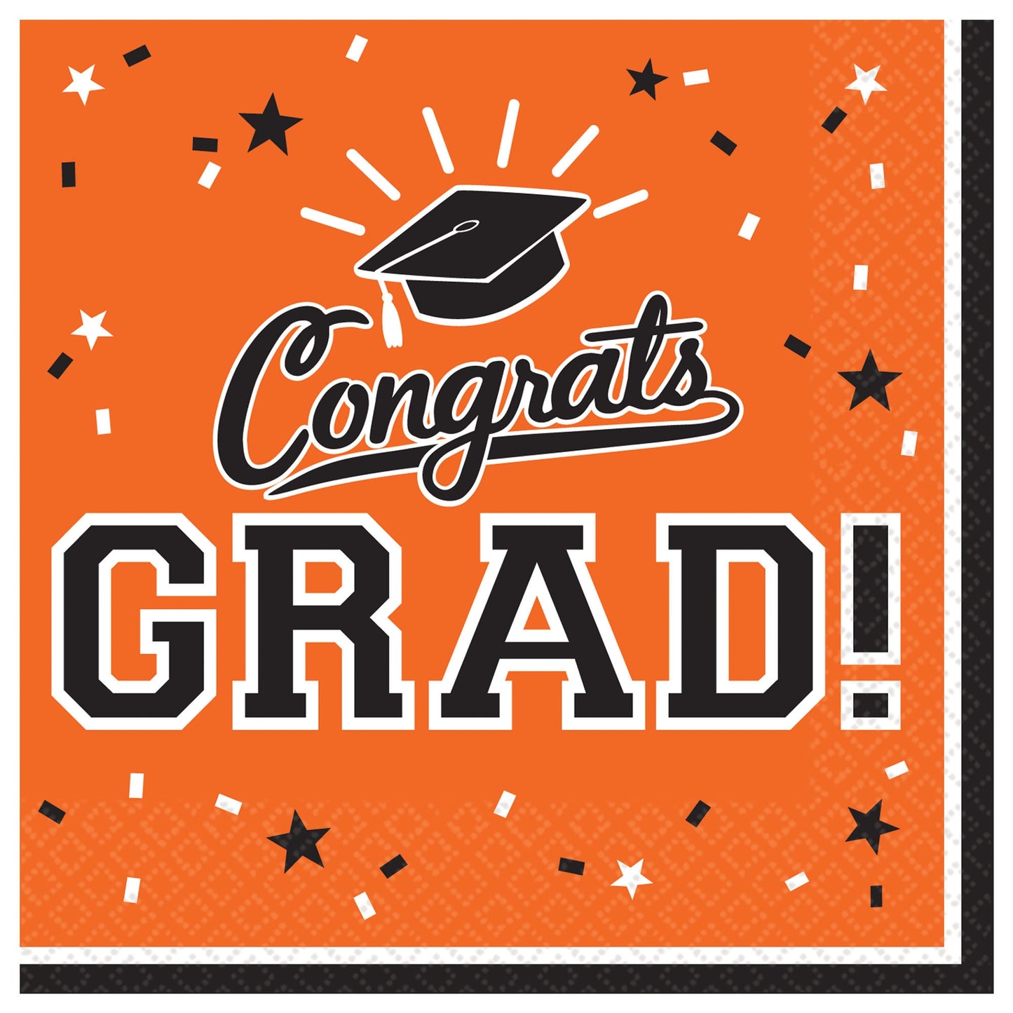 School Colors Pride Beverage Napkins - Orange