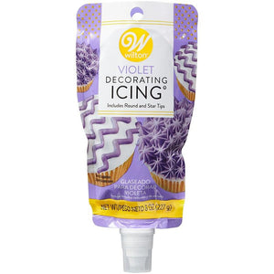 Purple Icing Pouch with Tips, 8 oz.