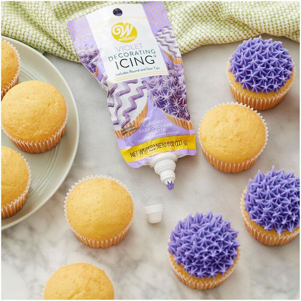 Purple Icing Pouch with Tips, 8 oz.