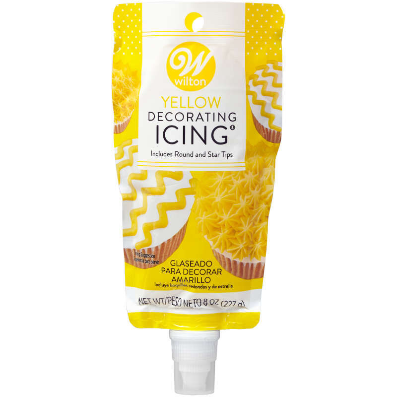 Yellow Icing Pouch with Tips, 8 oz.
