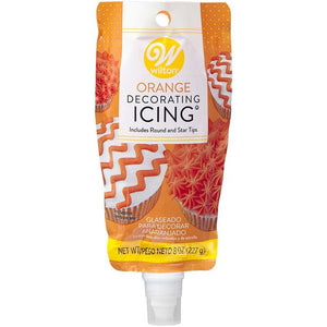 Orange Icing Pouch with Tips, 8 oz.