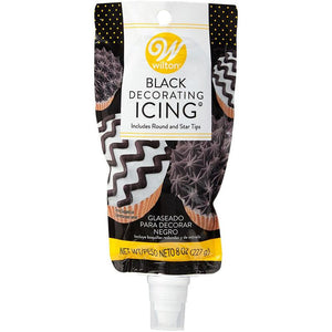 Black Icing Pouch with Tips, 8 oz.