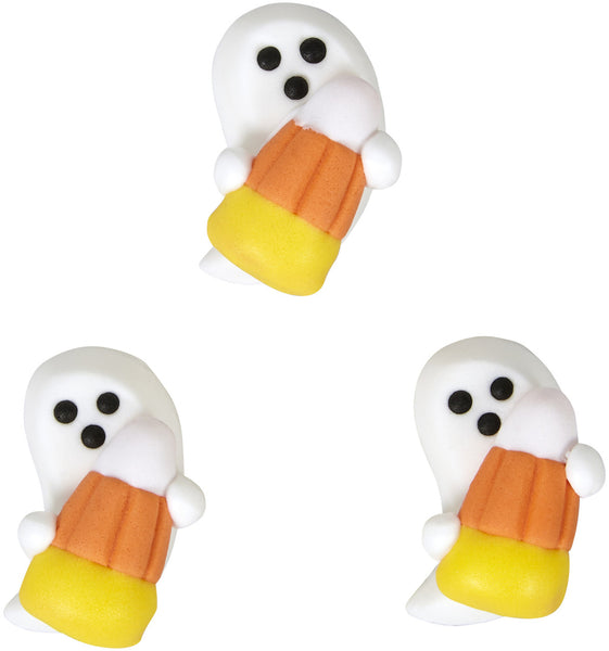 Ghost Candy Corn Icing Decorations, 12ct