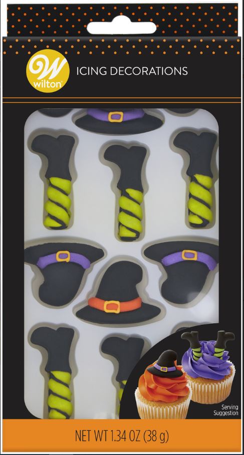 Witch Hats & Legs Royal Icing Decorations, 12ct