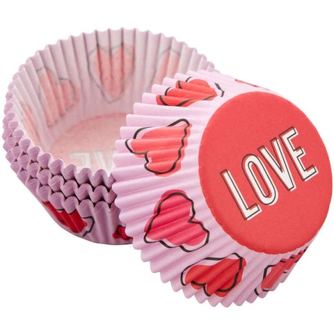 Red and Pink Hearts “Love" Valentine's Day Cupcake Liners, 75-Count