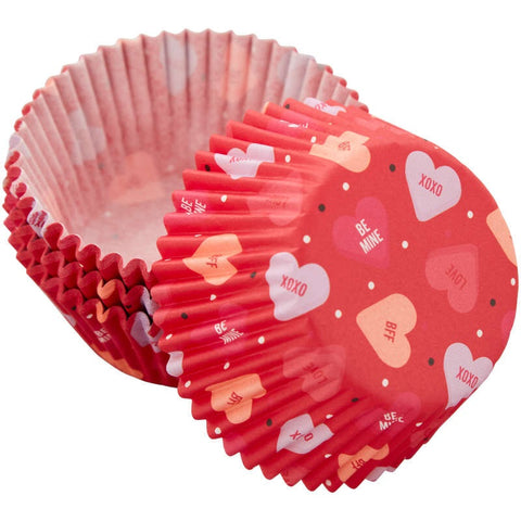 Conversation Hearts Red Valentine's Day Cupcake Liners, 75-Count