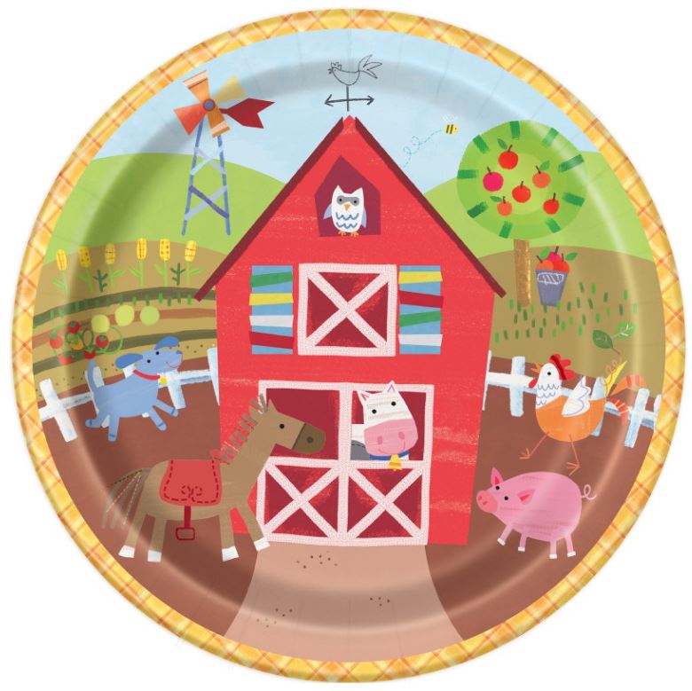 Farm Party Round 9" Dinner Plates, 8ct