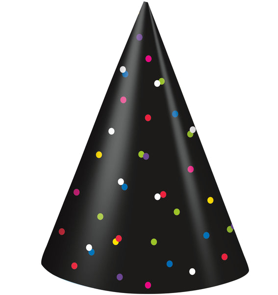 Neon Dots New Years Party Hats, 4ct
