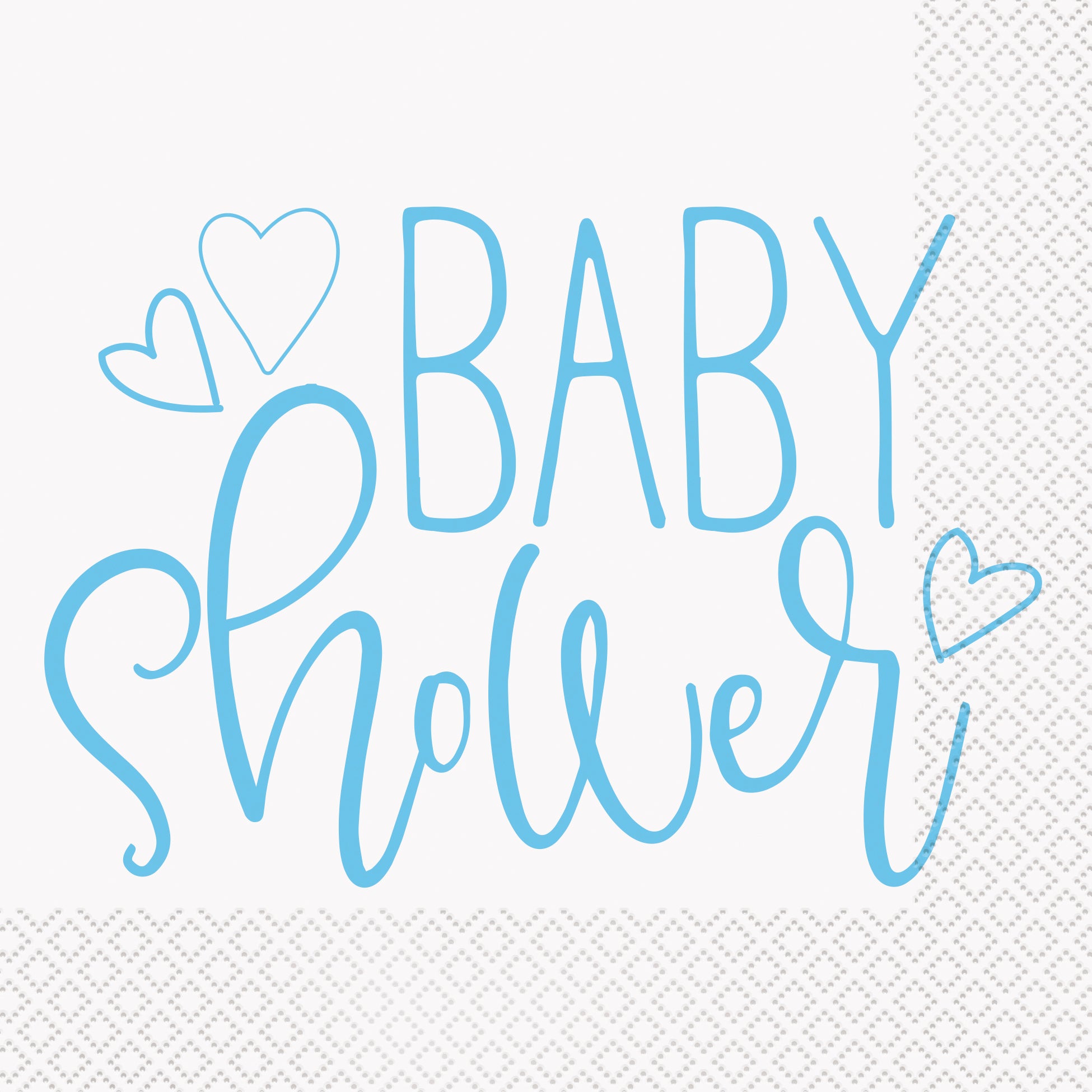 Blue Hearts Baby Shower Luncheon Napkins, 16ct