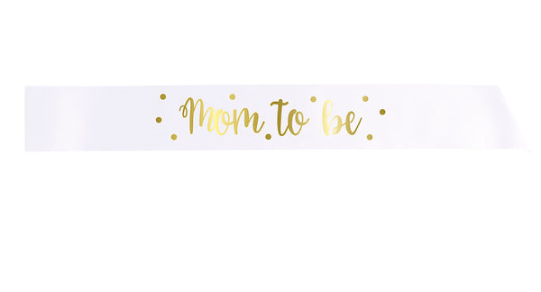 Gold Foil "Mom to Be" Satin Sash, 1ct