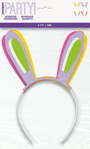 Easter Bunny Ear Headbands, 4ct