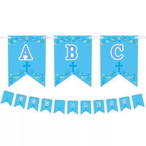 First Communion Personalized Pennant Banner - Blue
