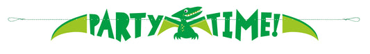 Estandarte de dinosaurio azul y verde, 5 pies 