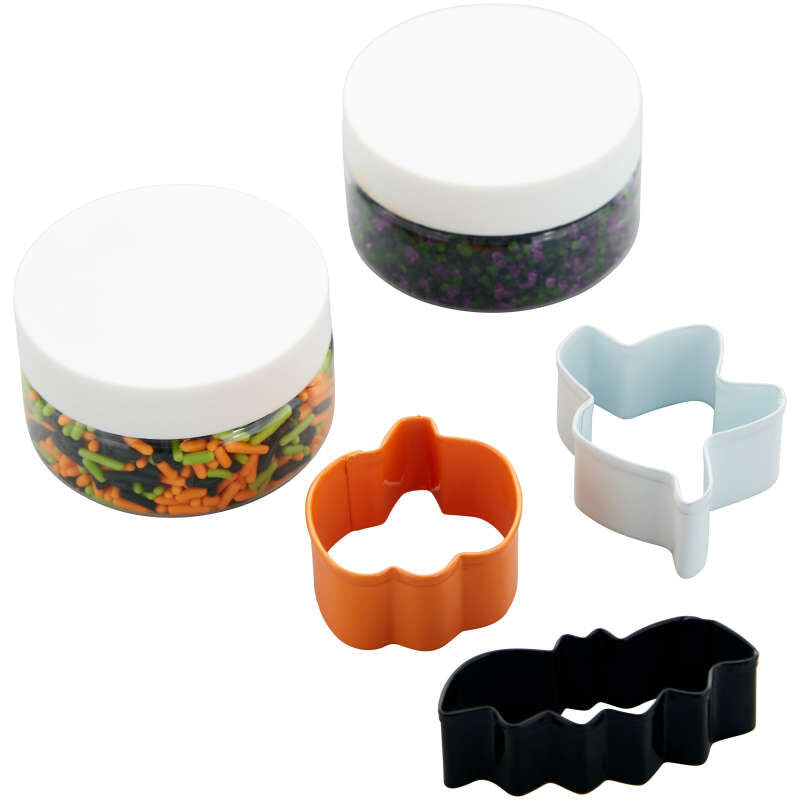 Halloween Sprinkles and Mini Cutters 5pc Set