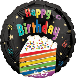 Happy Birthday Rainbow Cake 18" Mylar Balloon