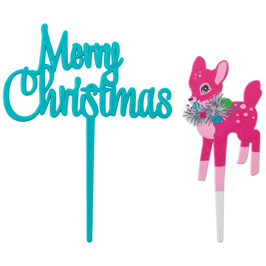 Merry Christmas Deer Vertical Layon 2ct
