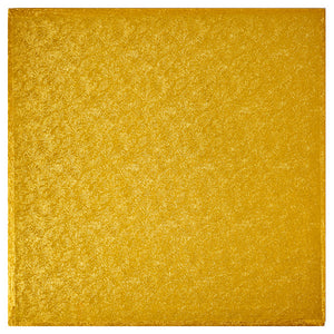 Cake Board 12" Square Gold Foil 0.5" Thick