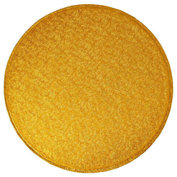 Cake Board 8" Round Gold Foil 0.5" Thick