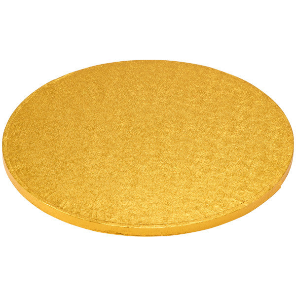 Cake Board 8" Round Gold Foil 0.5" Thick