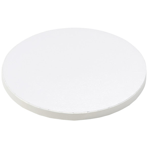 Cake Board 12" Round White Foil 0.5" Thick