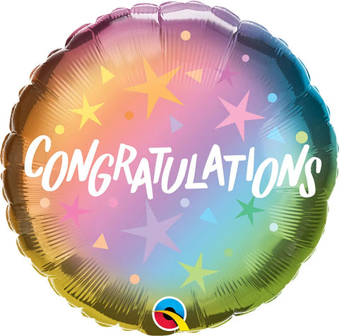 Congratulations Ombre Stars 18" Foil Balloon