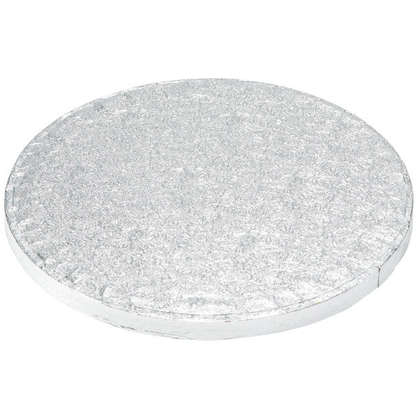 Cake Board 6" Round Silver Foil 0.5" Thick