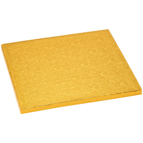 Cake Board 8" Square Gold Foil 0.5" Thick