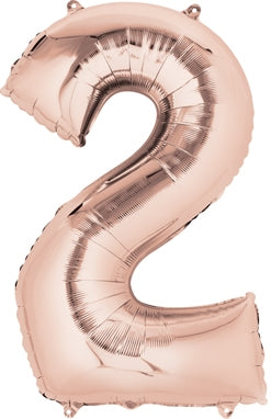 Anagram 34" Numeral 2 Balloon - Rose Gold