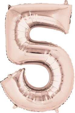 Anagram 34" Numeral 5 Balloon - Rose Gold