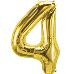 North Star Balloons 34" Gold Numeral 4 Balloon