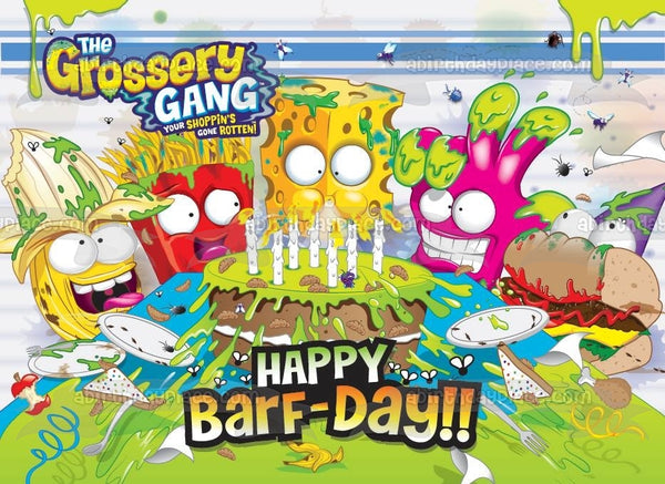 The Grossery Gang Happy Barf-Day Edible Cake Topper Image ABPID00001