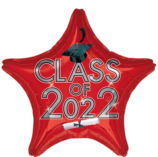Red Class of 2022 19" Foil Balloon