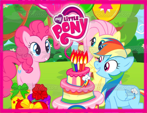 My Little Pony Pinkie Pie Fluttershy and Rainbow Dash Edible Cake Topper Image ABPID00075