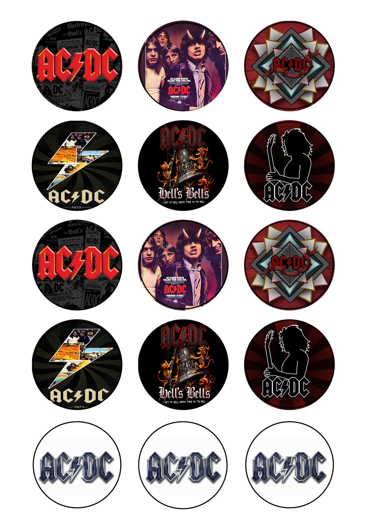AC/DC Logo Music Dave Evans Colin Burgess Angus Young Brian Johnson Ma – A  Birthday Place