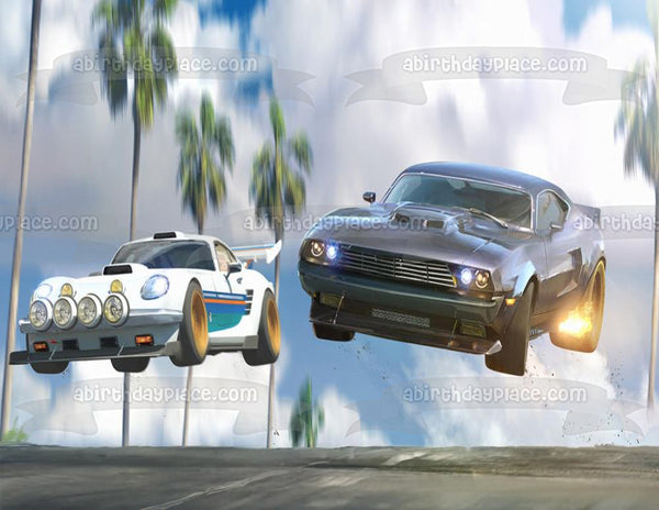 Fast and Furious Spy Racers Cars Jumping Edible Cake Topper Image ABPID00298