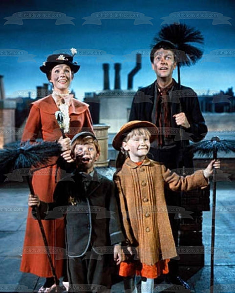 Mary Poppins Bert Chimney Sweeper Jane Banks Michael Banks Edible Cake Topper Image ABPID00303