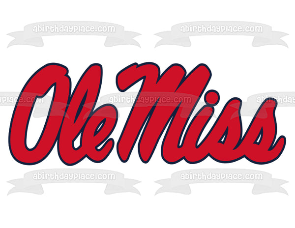 University of Mississippi Rebels Ole Miss Logo Edible Cake Topper Image ABPID00423
