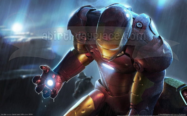 Iron Man Crouching In the Rain Tony Stark Edible Cake Topper Image ABPID00429