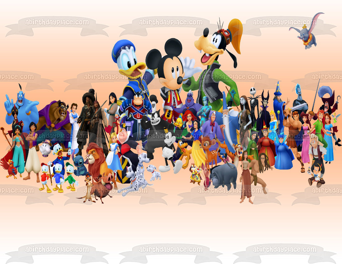 Assorted Characters Mickey Donald Goofy Dumbo the Little Mermaid Edible Cake Topper Image ABPID00441