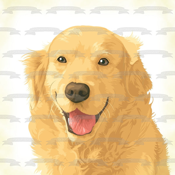 Golden Retriever Dog Breed Edible Cake Topper Image ABPID00471