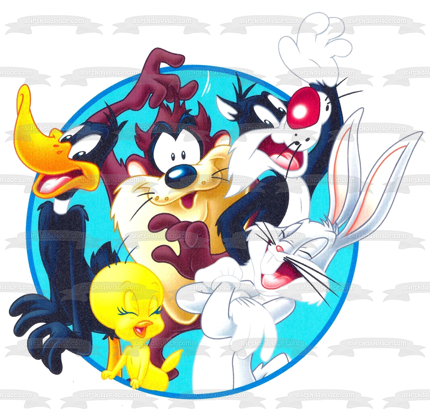 Looney Toons Bugs Bunny Daffy Duck Tasmanian Devil Tweety and Sylvester Edible Cake Topper Image ABPID00503