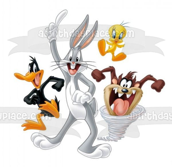 Looney Tunes  Bugs Bunny Daffy Duck Tasmanian Devil and Tweety Bird Edible Cake Topper Image ABPID00550