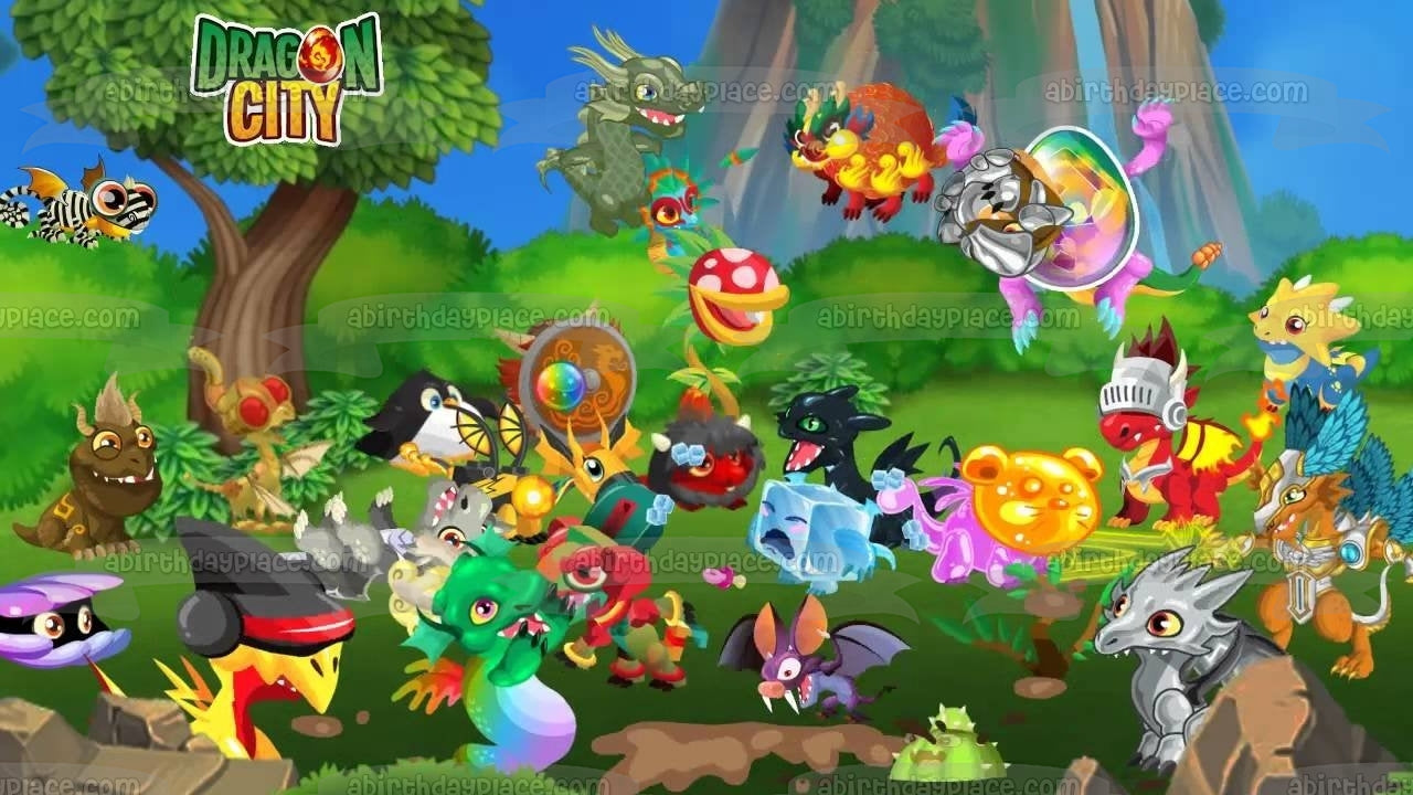 Dragon City Legends Are Waiting to Be Born with Assorted Characters Edible Cake Topper Image ABPID00575