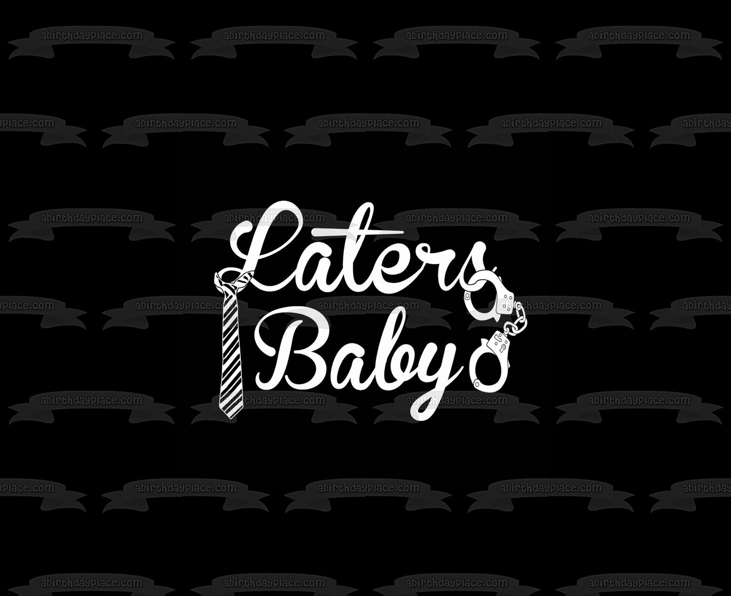 Decoración comestible para tarta con diseño de esposas y corbata de bebé de Cincuenta sombras de Grey ABPID00608 